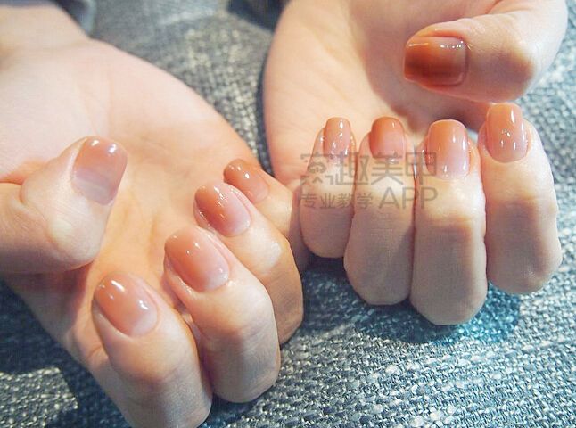 脏橘色美甲,one推荐美甲