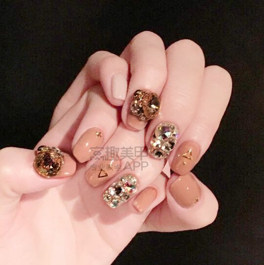 脏橘色美甲,one推荐美甲