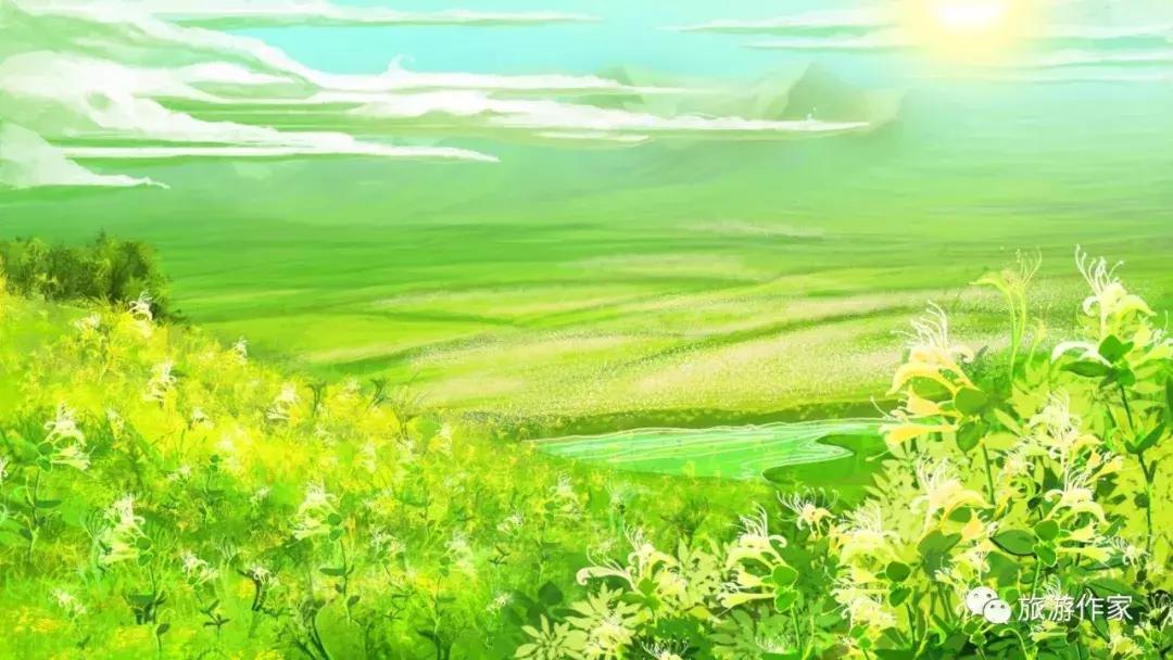 风景如画的故乡美景令人陶醉,金银花美景