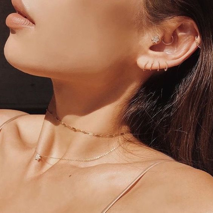 唐嫣同款钻石锁骨项链中国黄金,唐嫣同款女士经典圆形单钻项链