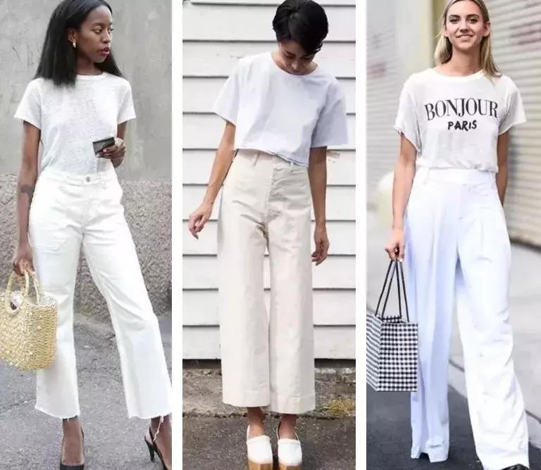 宽松t恤配阔腿裤慵懒,想要腿变长