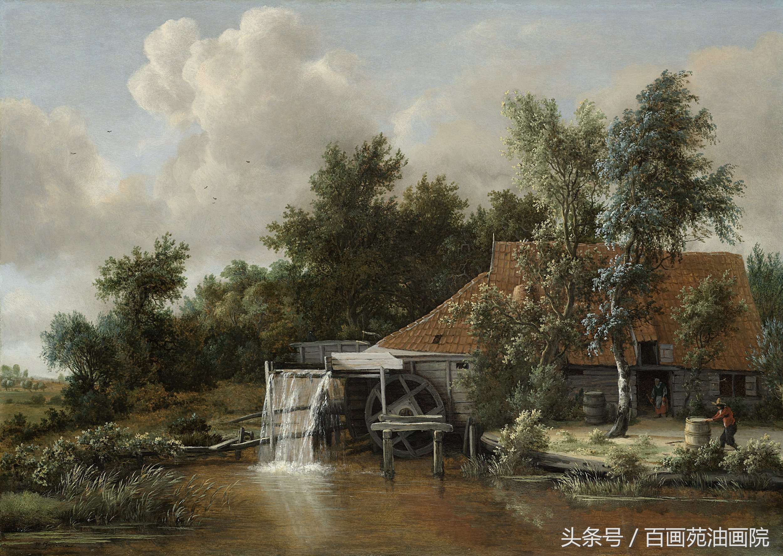 播放油画风景色彩写生示范,色彩明快的大师级风景油画