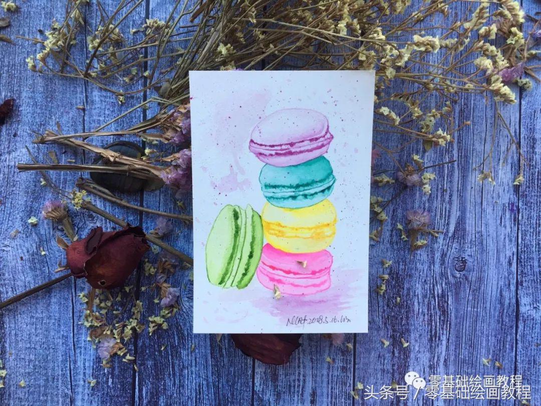 蓝色妖姬丙烯水彩画教程,萌新可以画的水彩教程