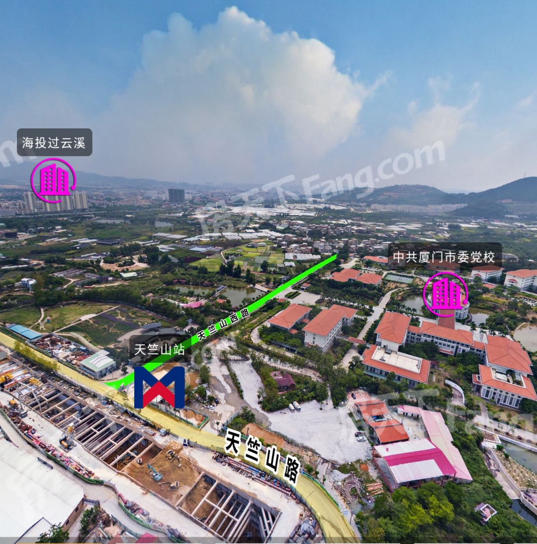 厦门地铁6号线航拍,航拍厦门地铁海景路段