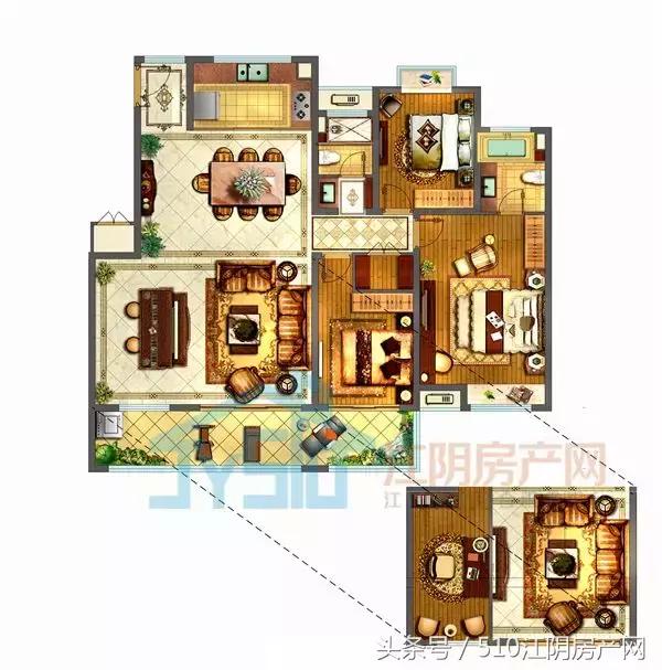 江阴尚海荟275平米户型,江阴商品房户型