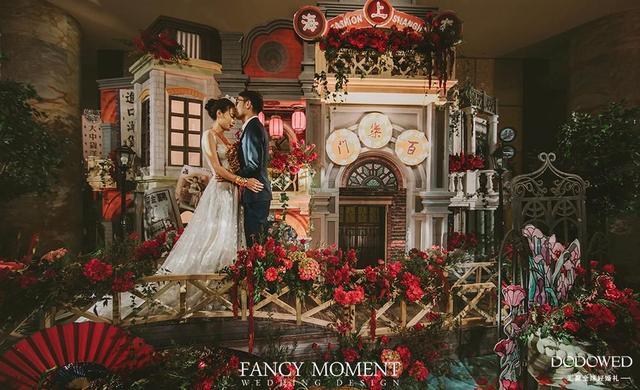 DODOWED婚礼手绘推荐系列之域鉴夜上海主题婚礼手绘作品