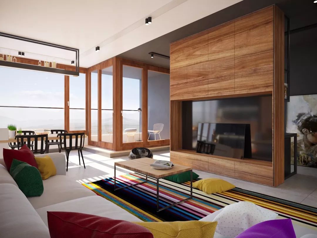 客厅电视背景墙简约小柜子效果图,2021现代简约背景墙效果图客厅