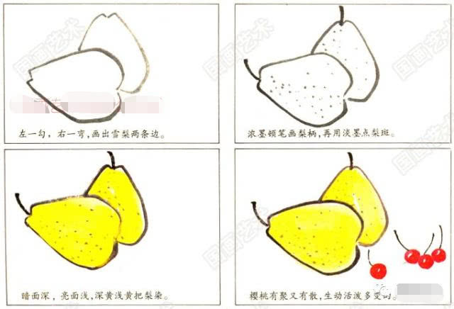 简单国画教程零基础入门植物,国画蔬果茄子与苦瓜的画法