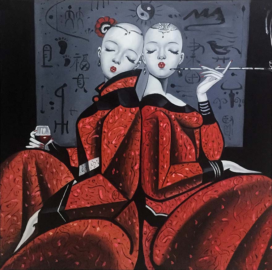 油画大师笔下100位优雅女性,光头系列油画