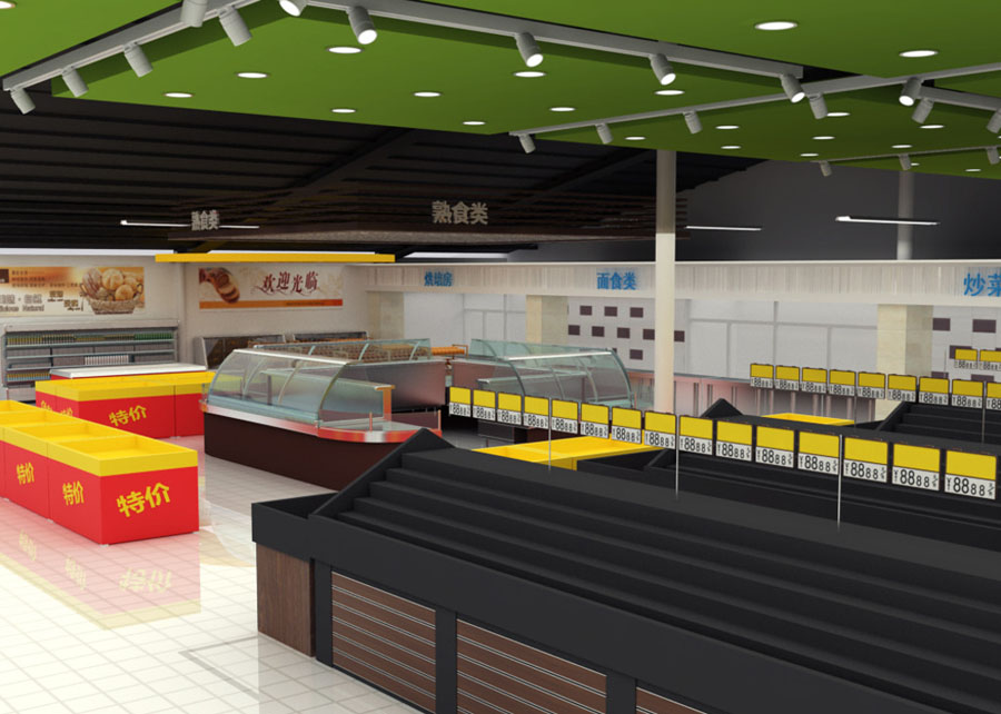 超市商店橱窗设计效果图,超市设计效果视频
