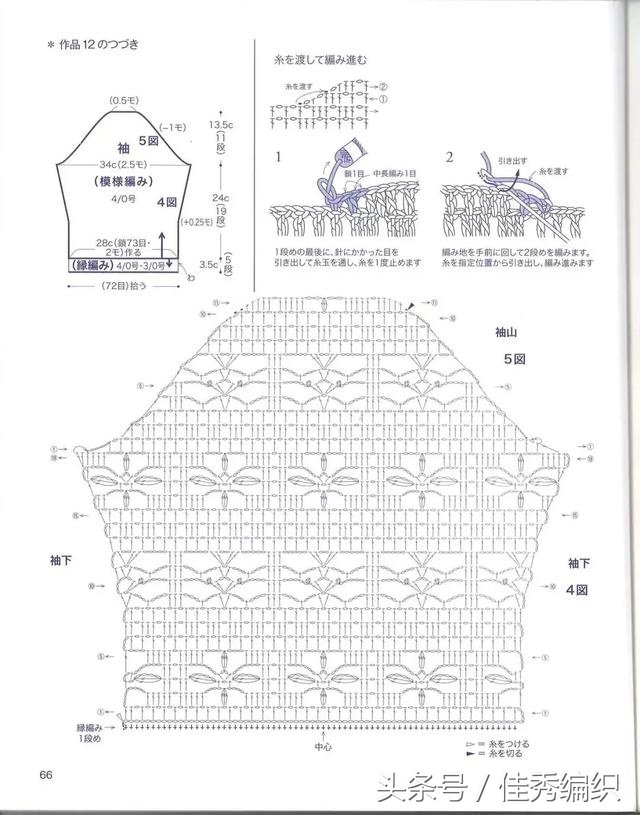 钩针钩织开衫外套的教程,蕾丝线钩针编织夏季开衫教程图