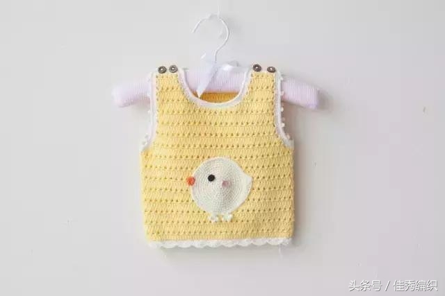 钩婴儿背心双色,0-6个月婴儿背心钩织教程