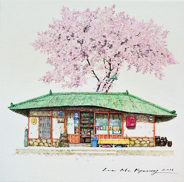 简单清新水彩画日漫,日本水彩风景画教程