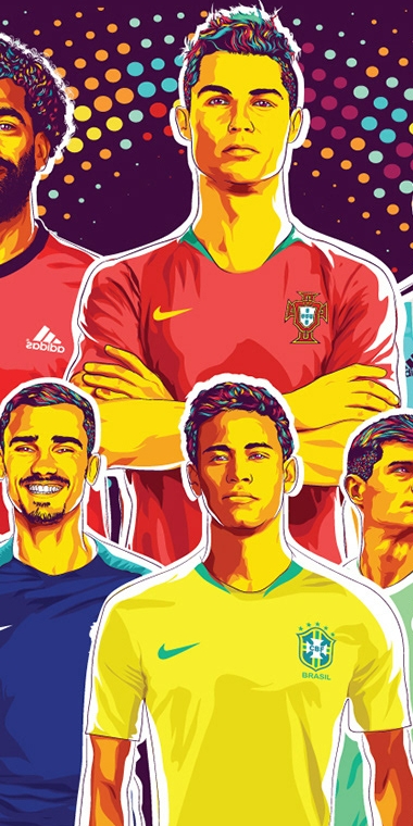 世界足球巨星的手机壁纸,世界杯卡通球星人物高清壁纸大全