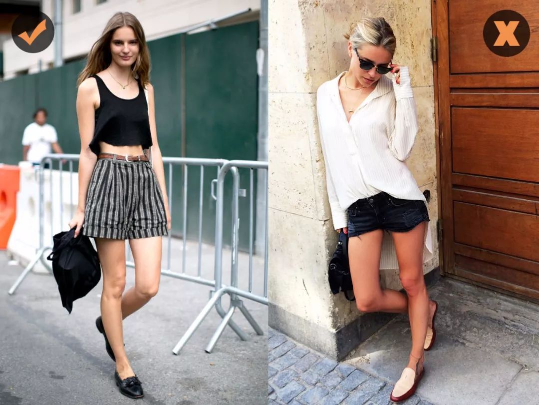 短裤怎样穿显高,短裤小白鞋穿搭