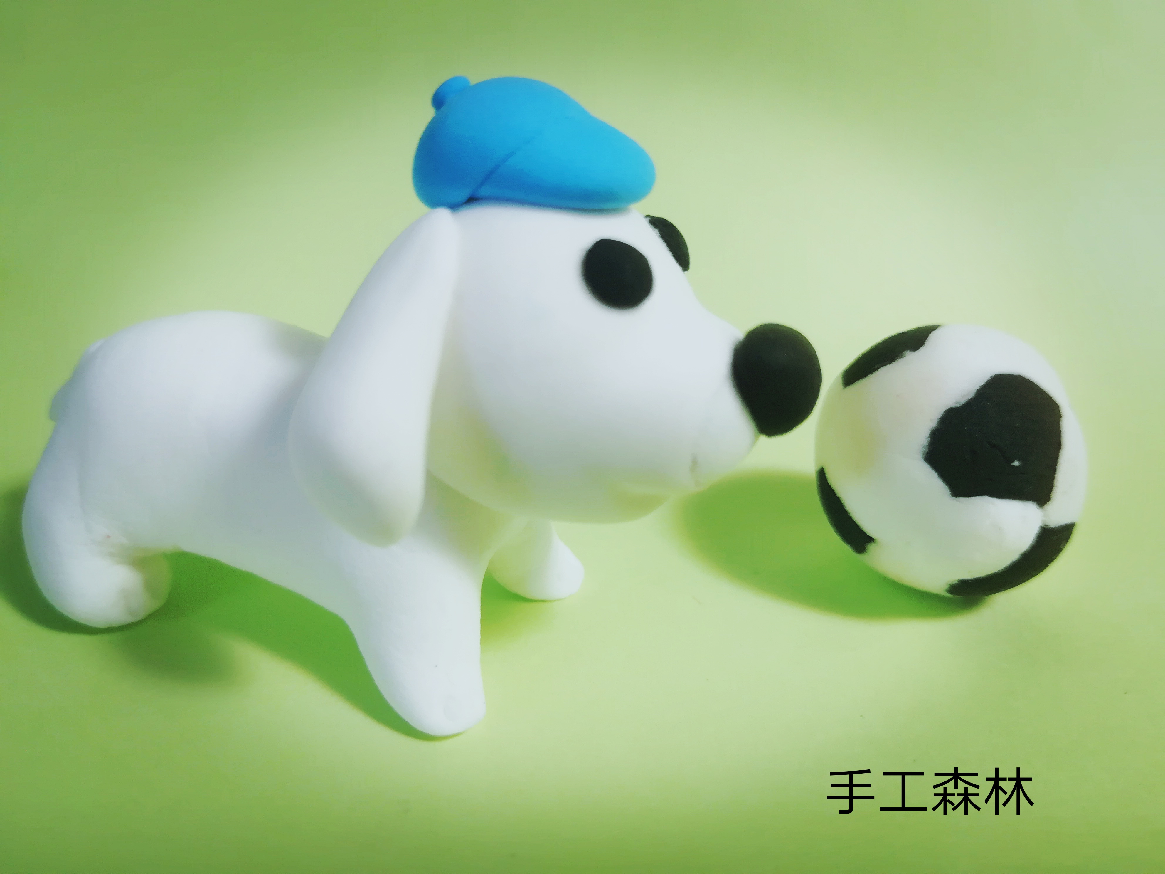 超轻粘土手工制作教程图解——小白狗