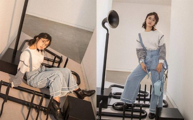 沈月时尚写真清纯短发充满少女感,沈月校服造型短发