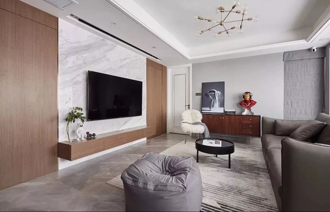 电视背景墙茶几电视柜搭配,现代简约客厅沙发茶几电视柜搭配