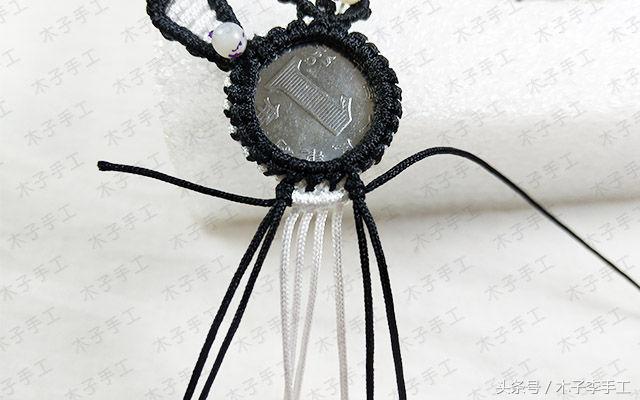 编织硬币小猫挂件,硬币挂件编织教程猫头