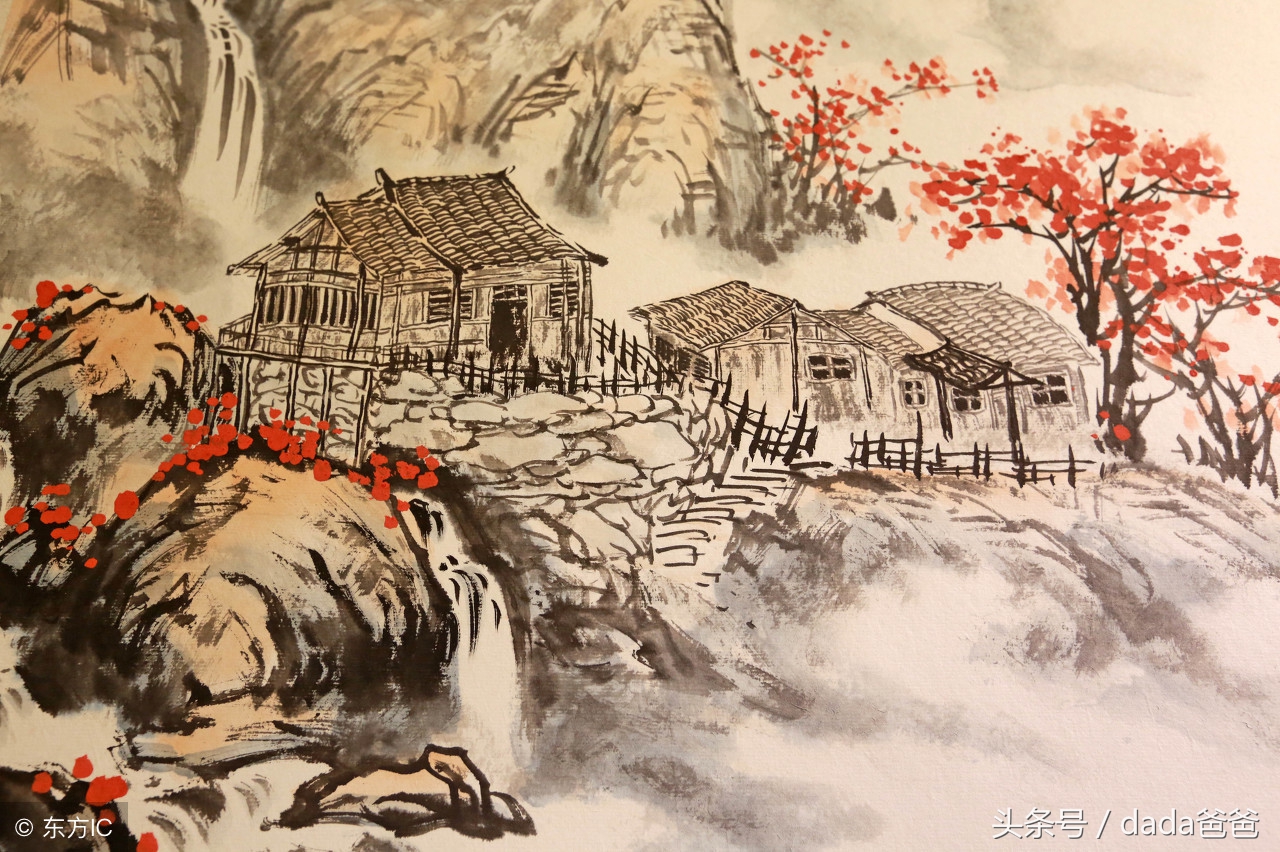 40首古诗词配绝美国画,古诗词意境国画