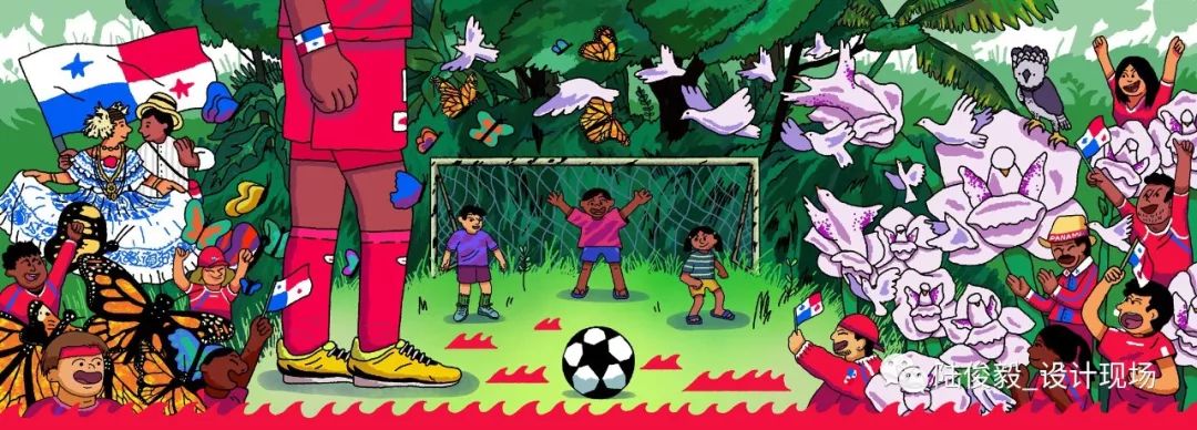 色彩构成世界杯插画图案,世界杯主题涂鸦