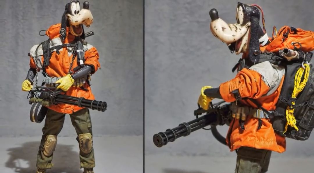 迪士尼“硬核武装风”手办，米奇手持斧头，唐老鸭“电锯惊魂”！