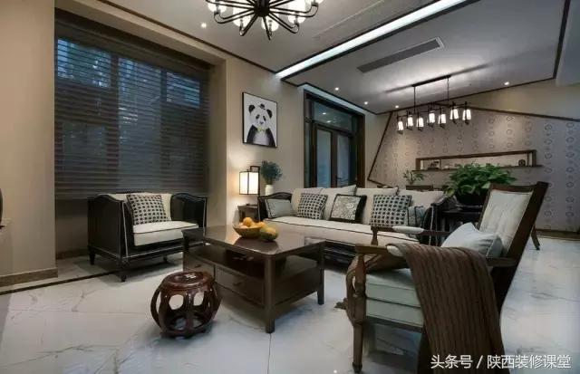 中式无主灯客厅吊顶效果图,80平客厅法式吊顶