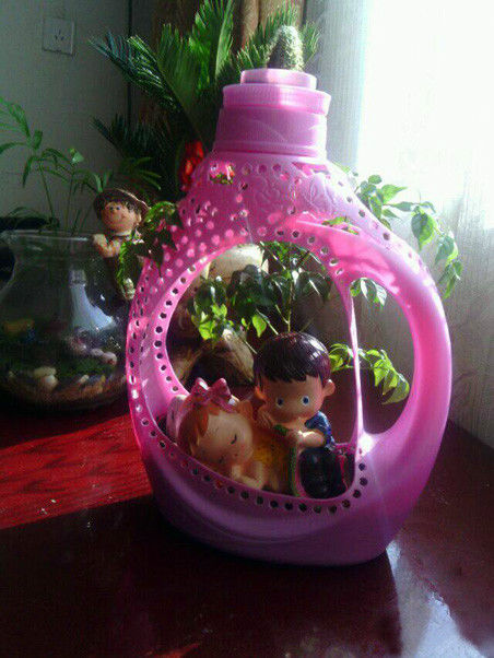 奥妙洗衣液瓶做花盆教程简单,洗衣液瓶子简单养花教程图片