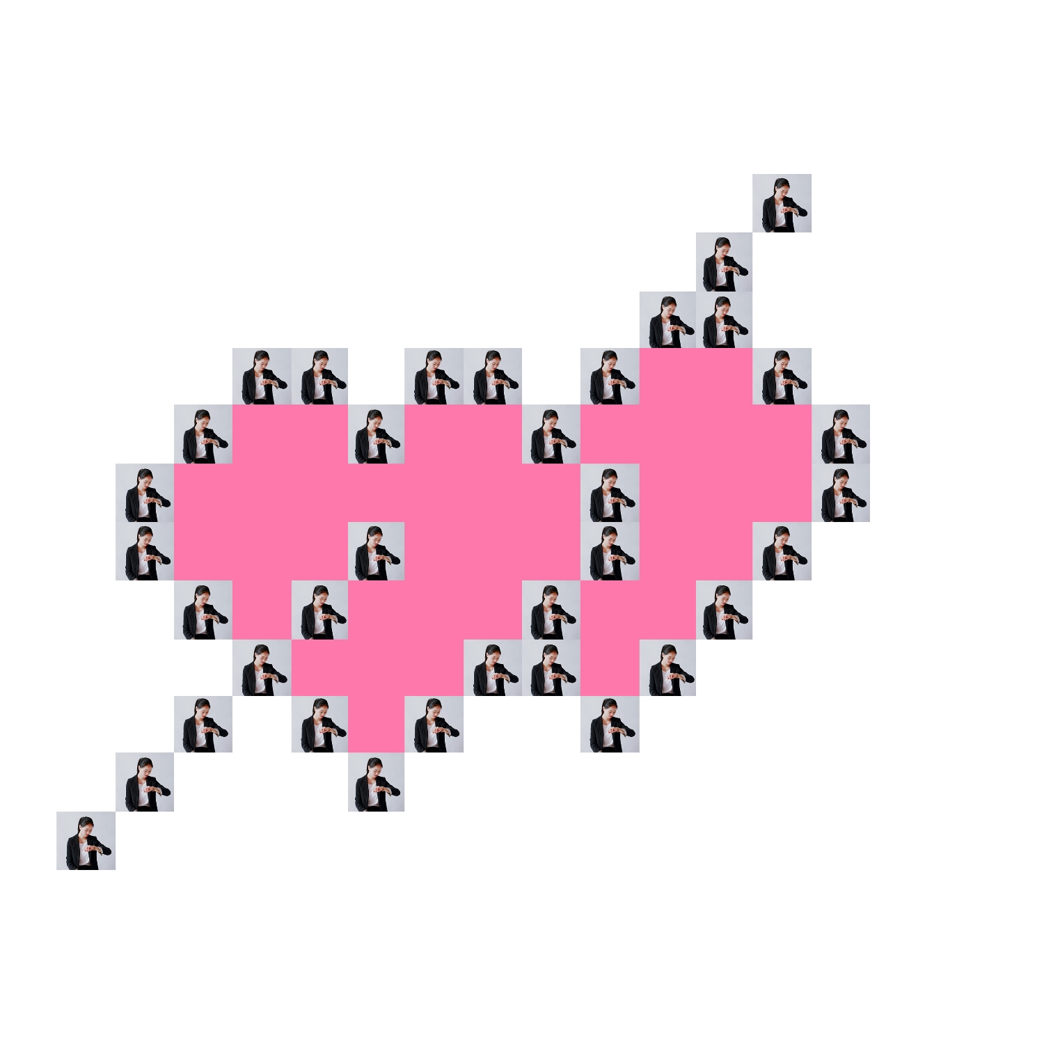 九宫格照片拼图心形hellokitty,excel心形九宫格拼图教程