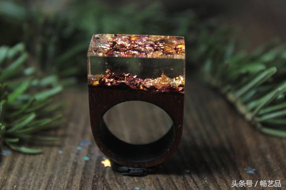 16款纯手工DIY树脂水晶戒指木块与水晶的完美结合