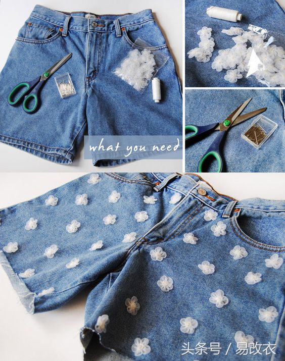 废旧的牛仔裤怎么改短裤,废弃牛仔裤如何变短裤