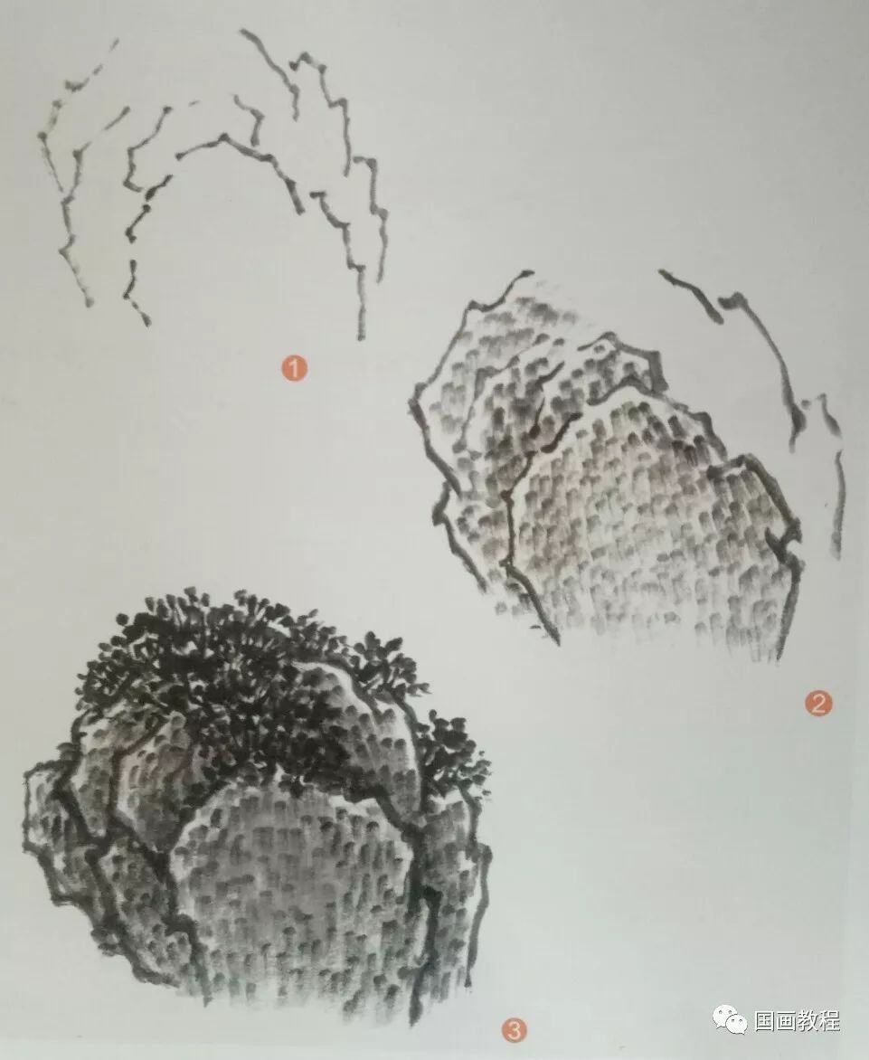 山石画技法,大师黎雄才教你如何画山石