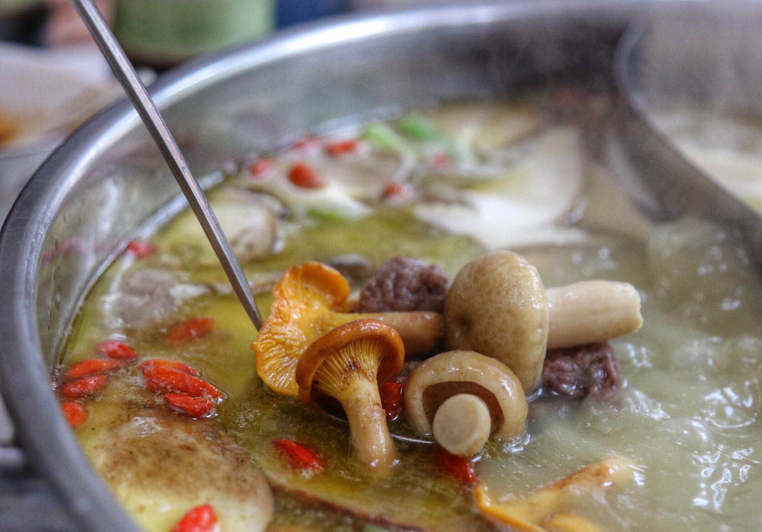 云南南华野生菌火锅,南华美食野生菌