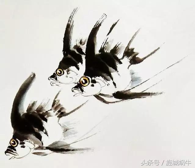 国画锦鲤鱼的画法与调色,国画写意神仙鱼100图欣赏