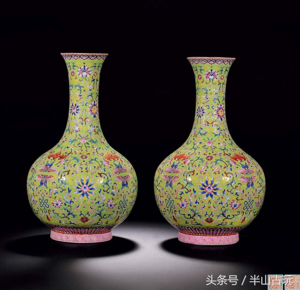 清代嘉庆官窑黄地粉彩瓷器,道光粉彩瓷器拍卖价格