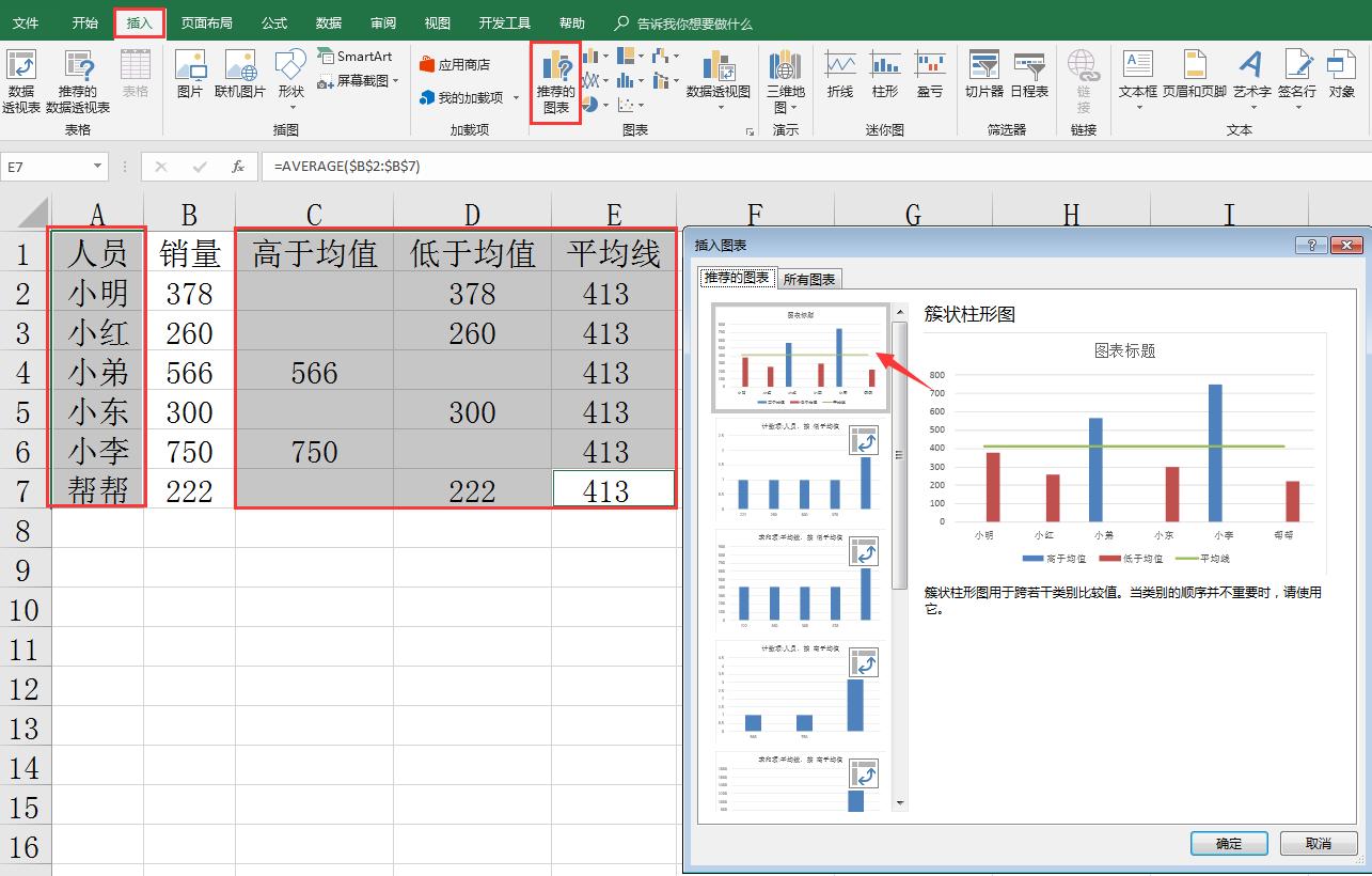 如何在excel图表中显示平均值线,excel数据分析图表标准线怎么来