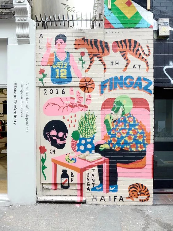 自家门口墙绘,一家房子墙绘