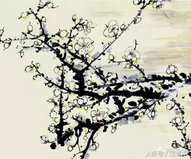 梅花花朵的国画画法视频,大写意梅花枝干国画画法