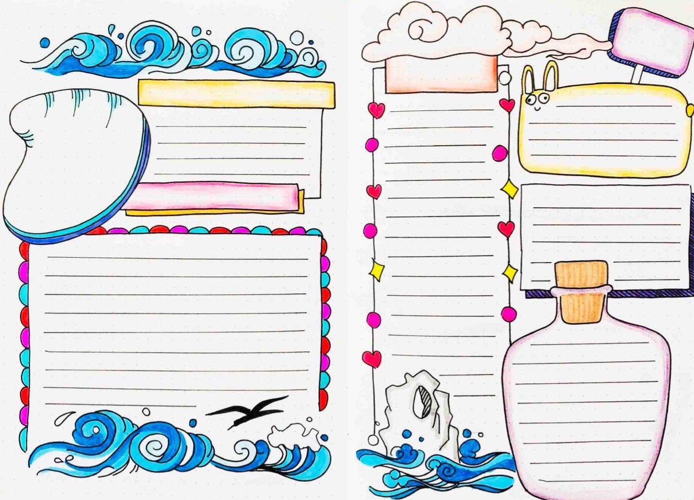 海洋主题手抄报英语版,海洋主题手抄报的图片没有字