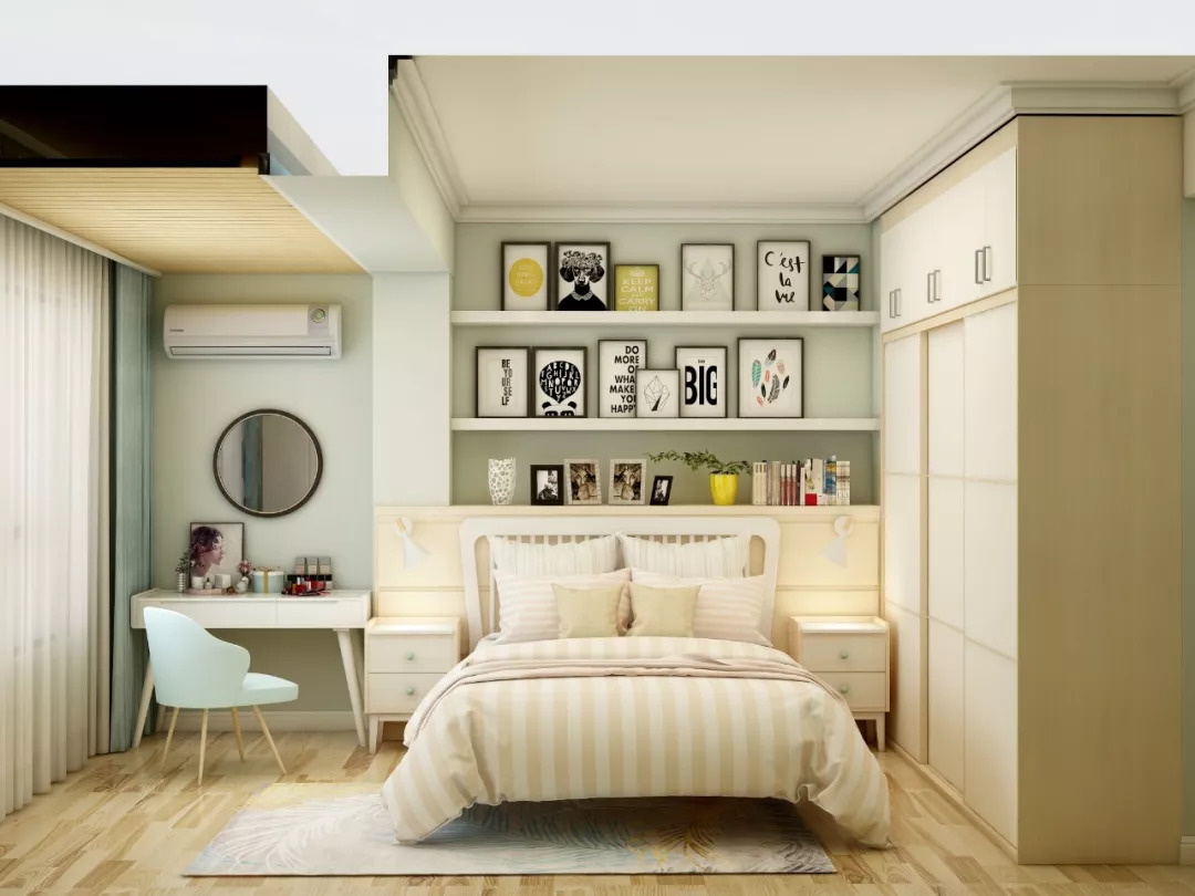 床头背景墙用墙布贴搭配效果图,床头背景墙有造型怎么刷乳胶漆