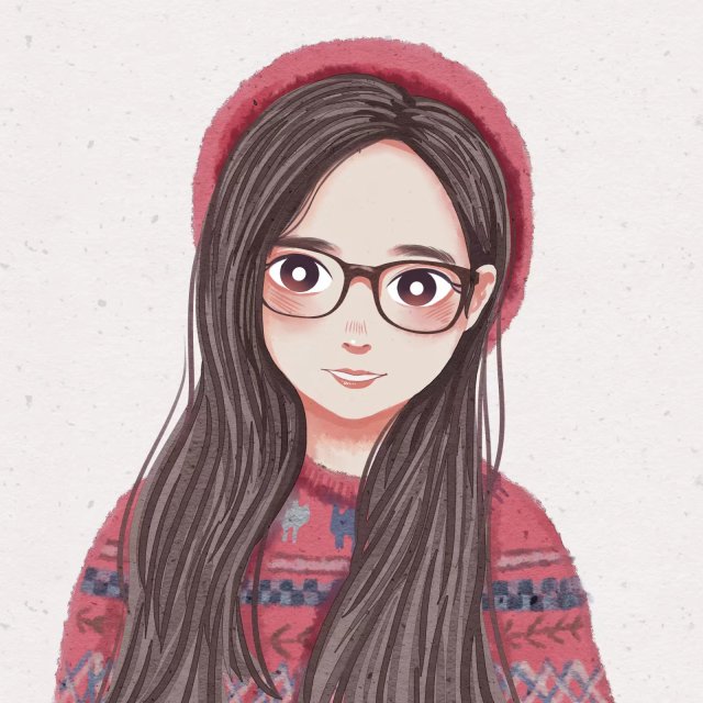 好看女生插画头像小学生,可爱插画动漫头像