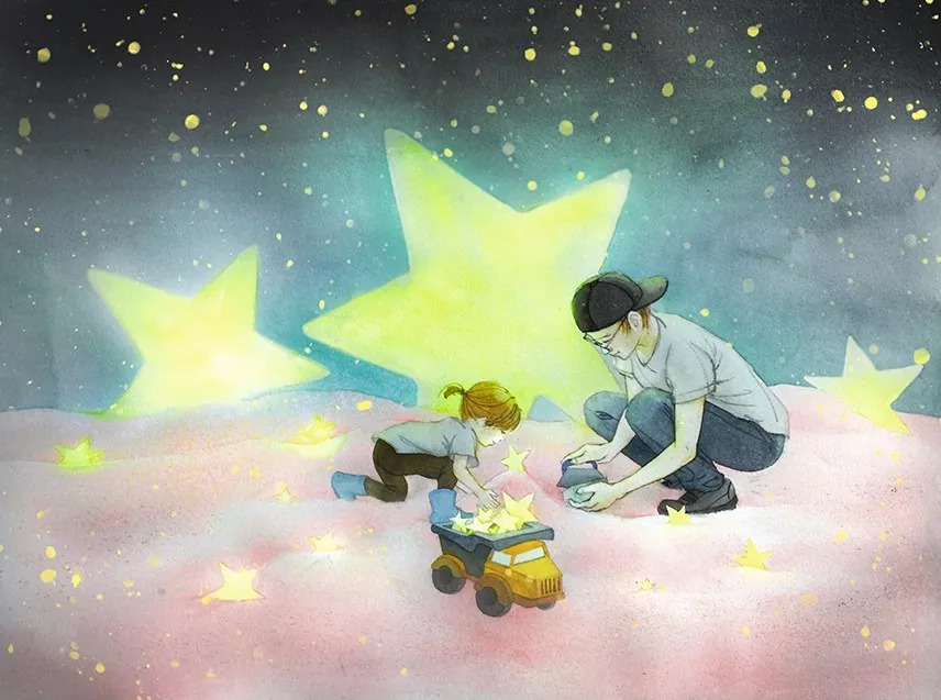 手绘妈妈和女儿的日常生活，温暖而感人