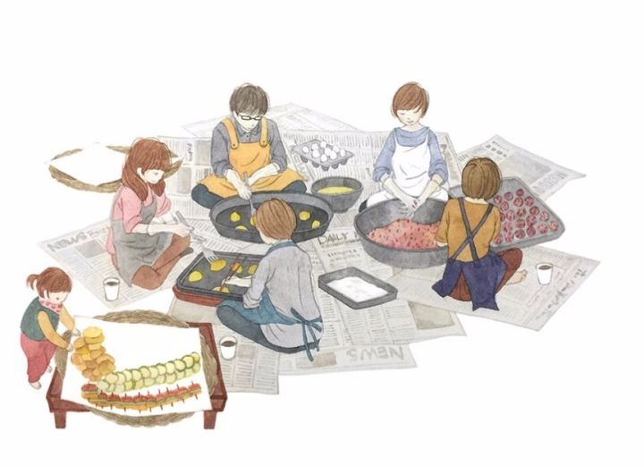 手绘妈妈和女儿的日常生活，温暖而感人