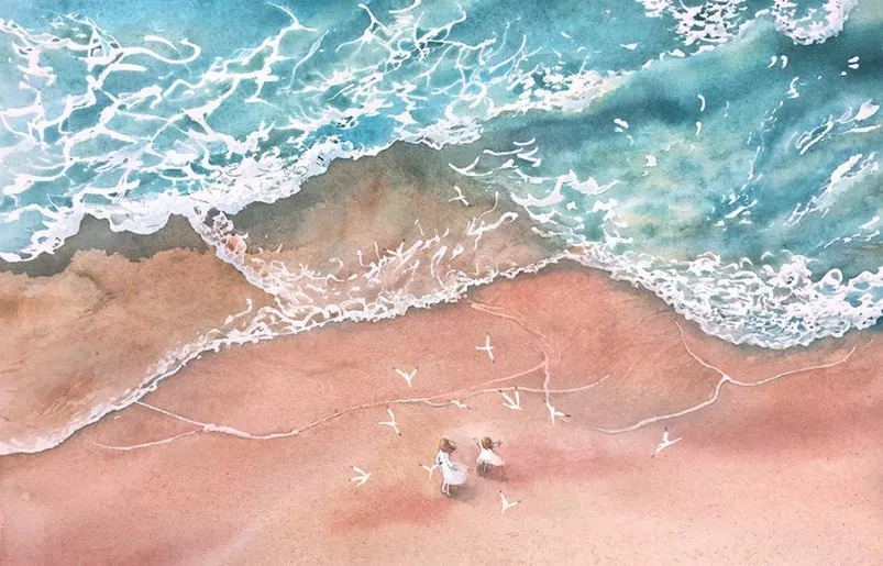 手绘妈妈和女儿的日常生活，温暖而感人