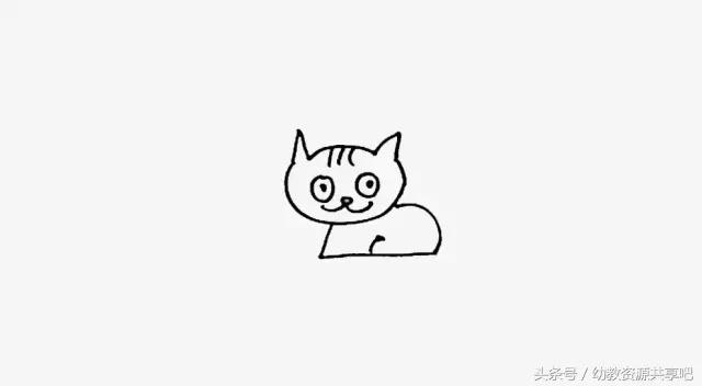 可爱萌萌哒小猫咪简笔画,怎么画可爱呆萌的小猫咪的简笔画