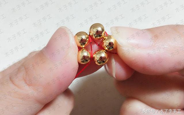 用金珠子编的项链绳,用绳子串的黄金项链