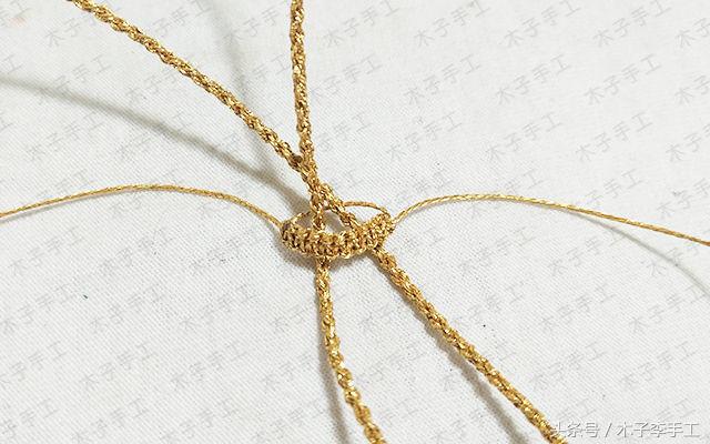 用金珠子编的项链绳,用绳子串的黄金项链