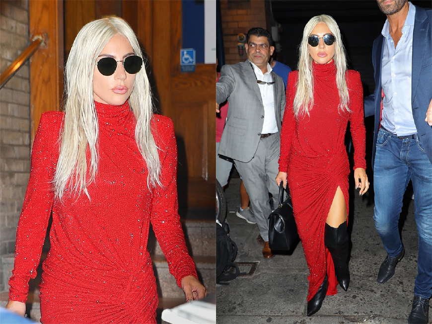 LadyGaga不雷了,穿亮片裙耍帅,又扎丸子头似洋娃娃!