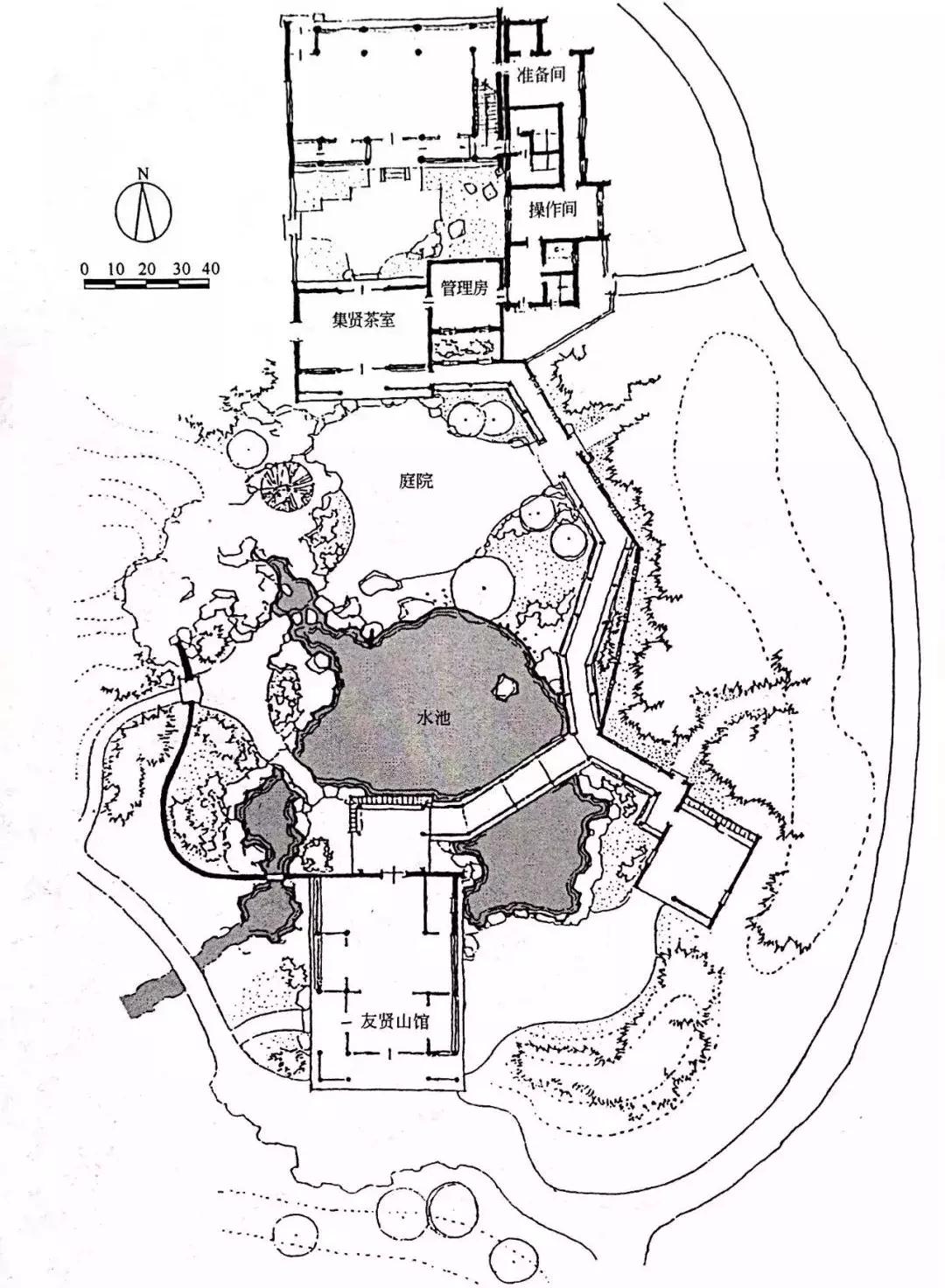 国外经典园林平面图,明清园林平面