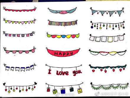 小报花边简单漂亮简笔画,好看的花边怎么画简笔画